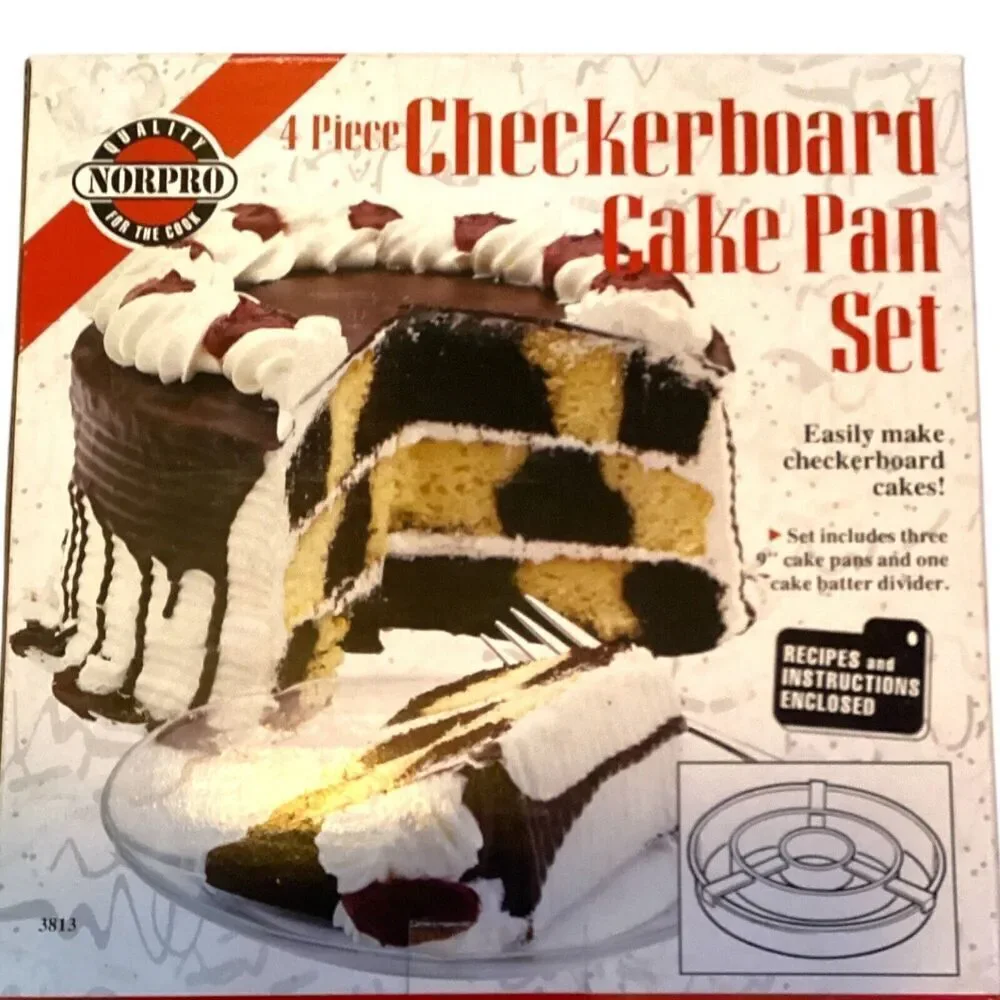Norpro 4-piece Checkerboard Cake Pan Set Bakeware